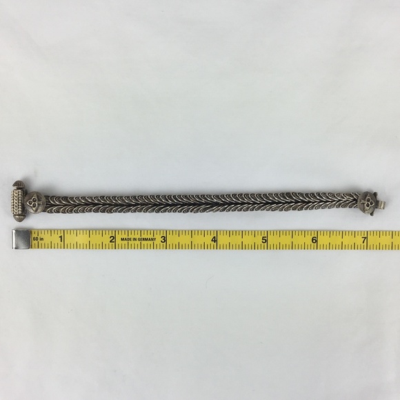 Gorgeous! RARE VINTAGE RAJASTHANI Sterling Screw Clasp 7" - Picture 6 of 8